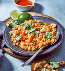 Asia-Reis mit Garnelen