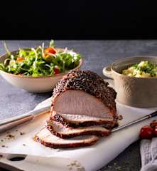 Lomo de cerdo asado con puré de patatas