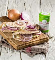 Feuerflecken mit Thymianzwiebeln