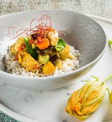 Hendlcurry mit Pfirsich