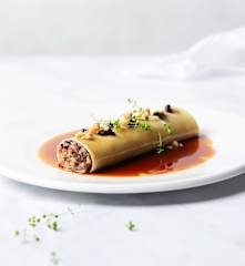 Canelones de confit de pato