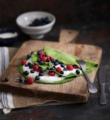 Crepes de tapioca e espinafres sem glúten