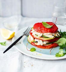 Mille-feuille de bar aux légumes