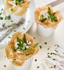 Košíčky z filo těsta s kuřecím masem