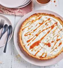 Tarte au caramel à la crème vanillée