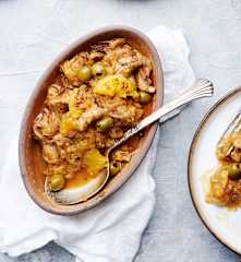 Tagine di pollo con arance caramellate