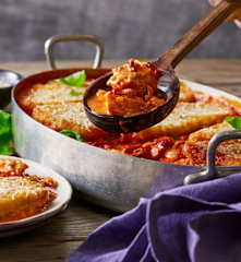 Tomaten-Sahne-Hähnchen mit Rösti-Ecken