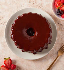 Steamed Chocolate Cake with Ganache