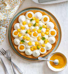 Tarte à la mangue sur sablé breton