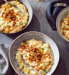 Makkaroni-Käse-Topf mit Erbsen & Möhren
