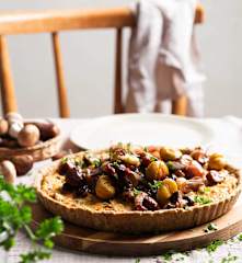 Τάρτα με κάστανα, μανιτάρια και κράνμπερι