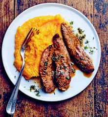 Aiguillettes de canard et purée de potiron à l'orange
