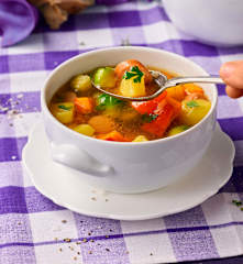 Rosenkohl-Eintopf mit Kürbis