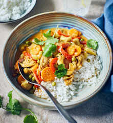 Hähnchen-Gemüse-Korma mit Cashews