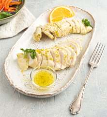 Sous-vide Putenbrust mit Zitrusfrüchten