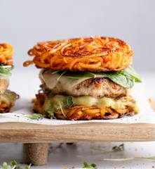 Crispy potato and turkey sliders (Thermomix® Spiralizer, TM6)