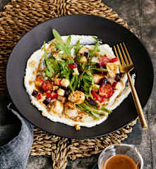 Feta-Hähnchen-Salat mit Karamell-Dressing