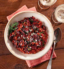 Spelt Risotto with Beets and Goat Cheese