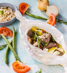 Lamm-Gemüse- Päckchen