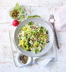 Graupen-Erbsen-Salat mit Thunfisch