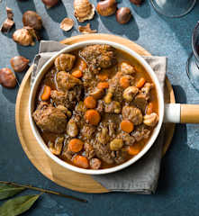 Morcillo de ternera guisado con castañas