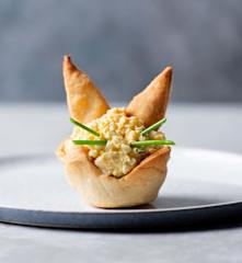 Egg Salad in Crispy Easter Nests