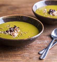 Wintergreen Soup with Quinoa and Black Beans