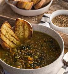 Zuppa di lenticchie e spinaci