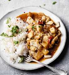 Poisson aigre-doux au riz