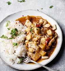 Poisson aigre-doux et riz jasmin