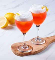 Aperol Sour avec mousse d'aquafaba