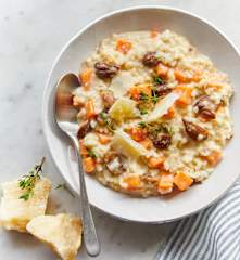 Risotto à la patate douce et aux châtaignes