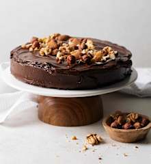 Gluten free chocolate cake with nuts