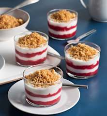 Crumble frío de frambuesas