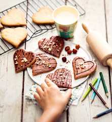 Sablés cœur noisette-chocolat