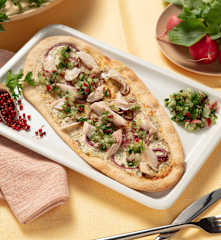 Flammkuchen mit Forelle
