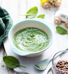 Linsen, Spinat und Karfiol Püree