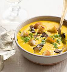 Velouté de potimarron, croûtons à l’huile de truffe