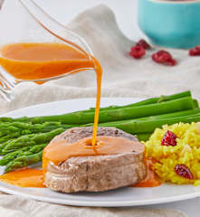Filete de res con arroz, almendras y arándanos TM6