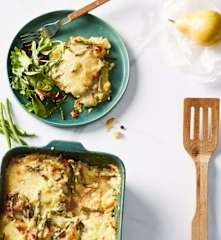 Birnen-Bohnen-Speck-Gratin