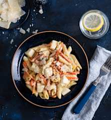 Penne cremose Gorgonzola e carote