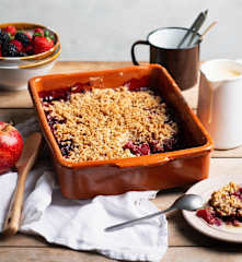 Summer Fruit Crumble with Crème Anglaise