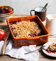 Summer Fruit Crumble with Crème Anglaise