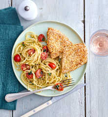 Escalopes milanaises et spaghetti à la tomate