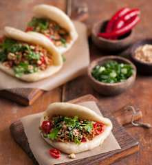 Bułeczki bao z szarpanym indykiem