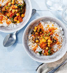 Tomaten-Spinat-Curry mit Kichererbsen