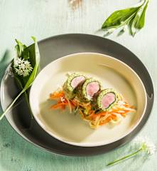 Lammfilets im Bärlauchbiskuit