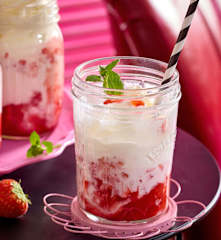 Koreanische Erdbeermilch