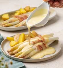 Spargel mit Schinken und Sauce Hollandaise