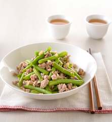 豬肉末炒四季豆